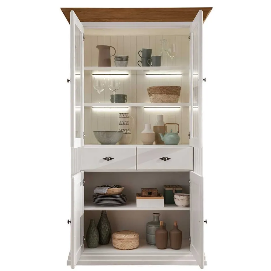 Massivholzmöbel|Vitrinenschrank*Pharao24 Wohnzimmer Vitrinenschrank Greeks