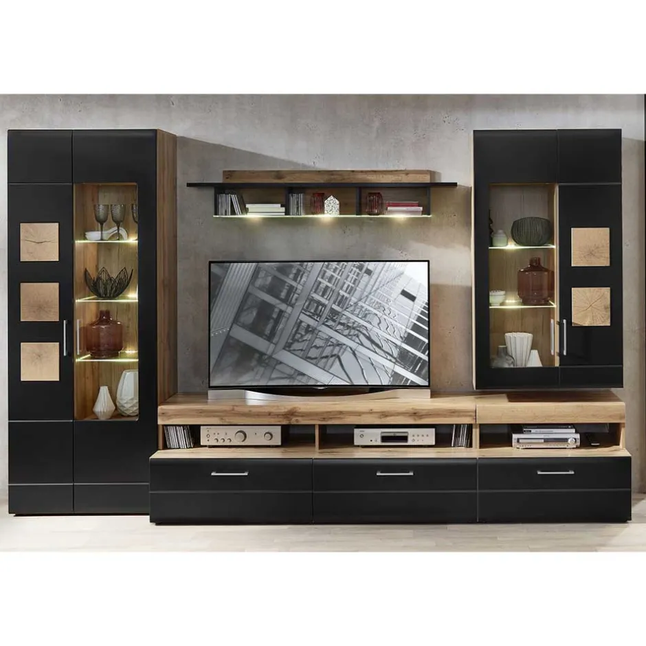 Pharao24 Wohnzimmeranbauwand Beldar> Moderne Wohnwände|Wohnwand 350 Cm