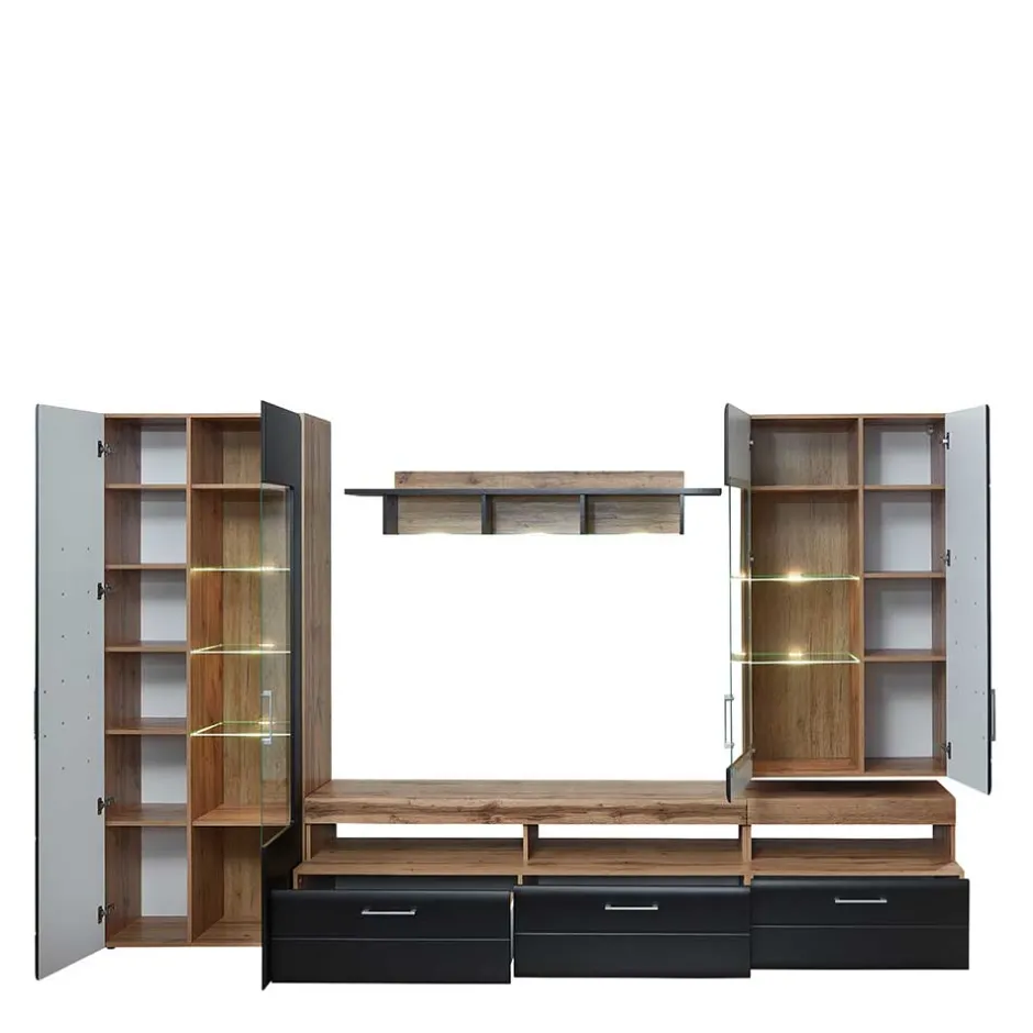 Pharao24 Wohnzimmeranbauwand Beldar> Moderne Wohnwände|Wohnwand 350 Cm