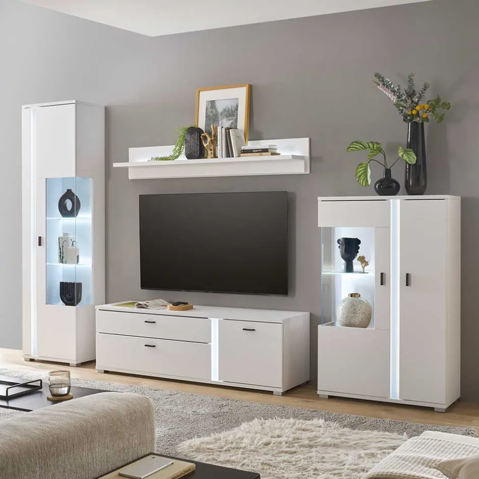 Pharao24 Wohnzimmeranbauwand Constantin> Wohnwand 300 Cm|Moderne Wohnwände