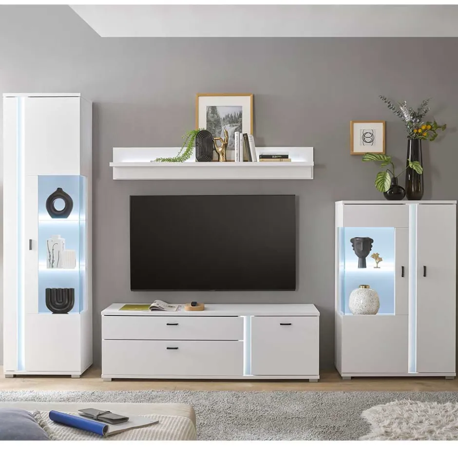 Pharao24 Wohnzimmeranbauwand Constantin> Wohnwand 300 Cm|Moderne Wohnwände