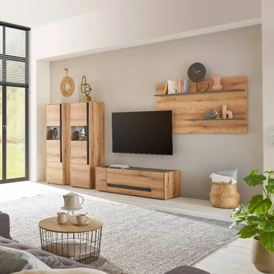 Moderne Wohnwände|Wohnwand 250 Cm*Pharao24 Wohnzimmeranbauwand modern Castilla