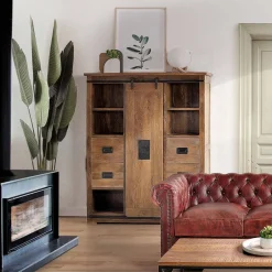Wohnzimmervitrinen|Massivholz Schränke*Pharao24 Wohnzimmerschrank Ailunaro