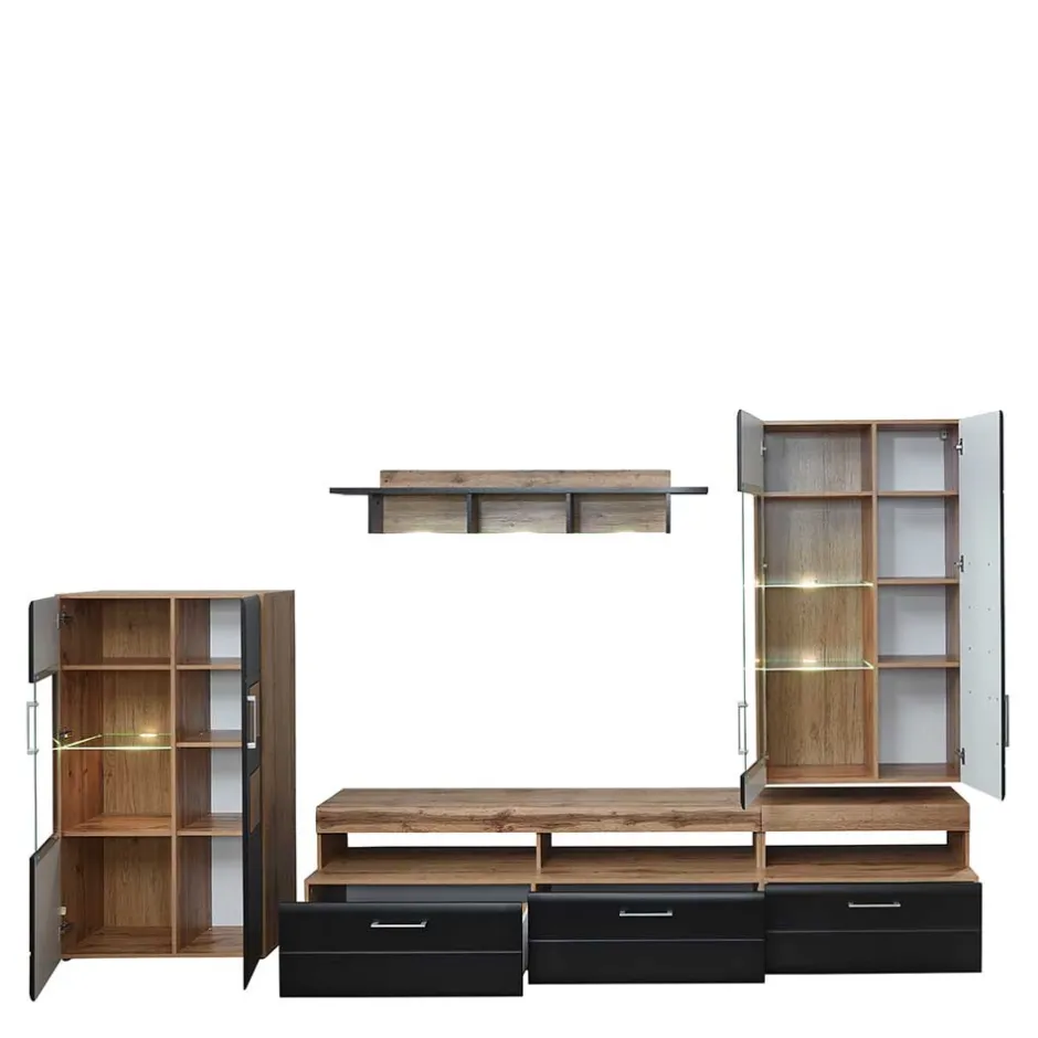 Wohnzimmerschrank|Wohnwand 350 Cm*Pharao24 Wohnzimmerschrankwand Beldar