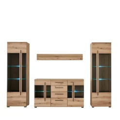 Moderne Wohnwände|Wohnwand 250 Cm*Pharao24 Wohnzimmerschrankwand Cemutra