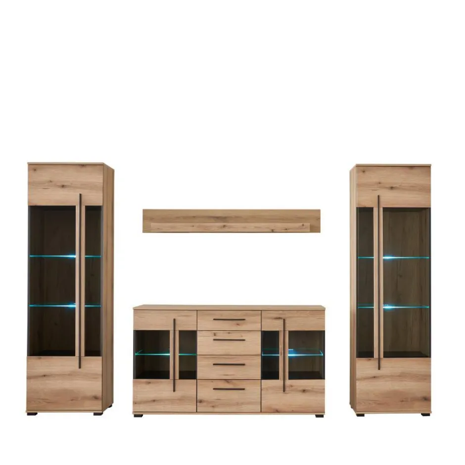 Moderne Wohnwände|Wohnwand 250 Cm*Pharao24 Wohnzimmerschrankwand Cemutra