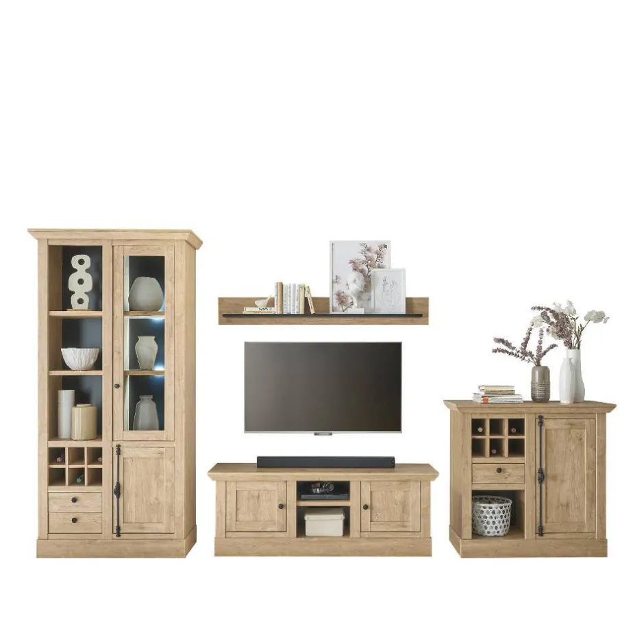 Pharao24 Wohnzimmerschrankwand Jennva> Wohnwand 350 Cm