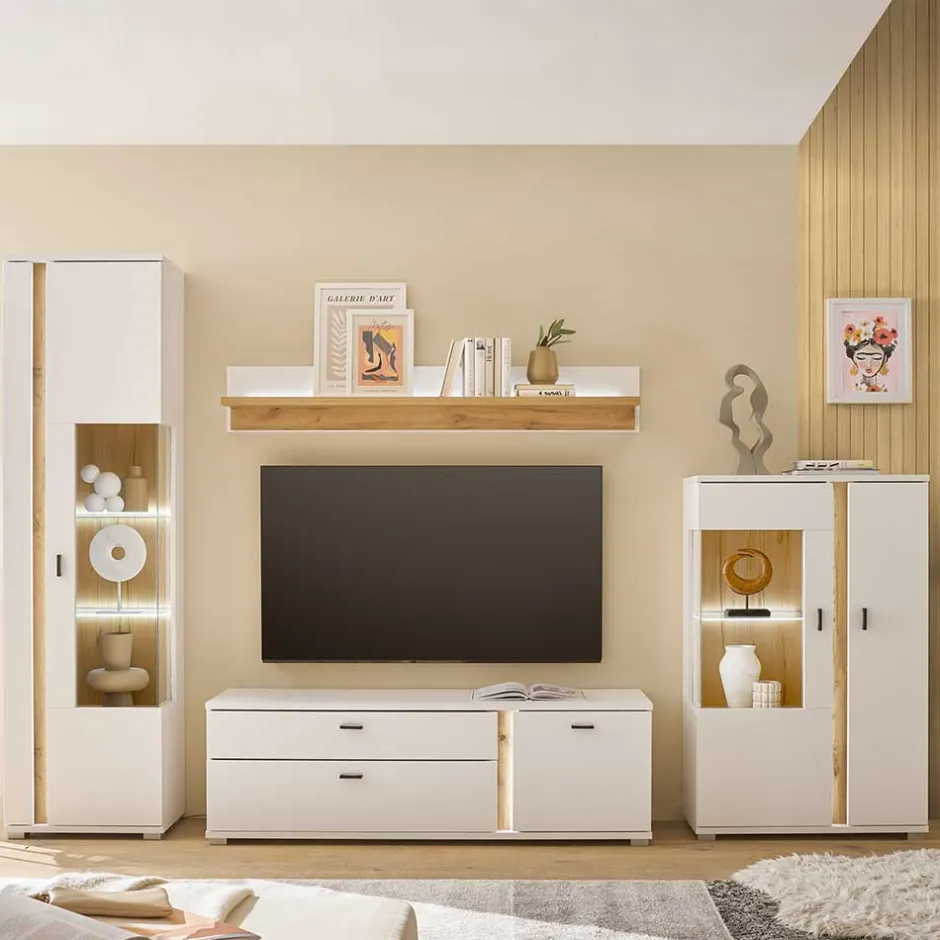 Pharao24 Wohnzimmerschrankwand Luzillo> Moderne Wohnwände|Wohnwand 300 Cm