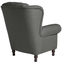 Ohrensessel*Pharao24 Wohnzimmersessel Anthrazit Acerenzus