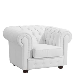 Wohnzimmer Sessel*Pharao24 Wohnzimmersessel weiß Leder Jooma