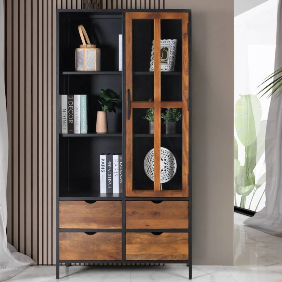 Pharao24 Wohnzimmervitrinenschrank Aniela> Stauraumvitrinen