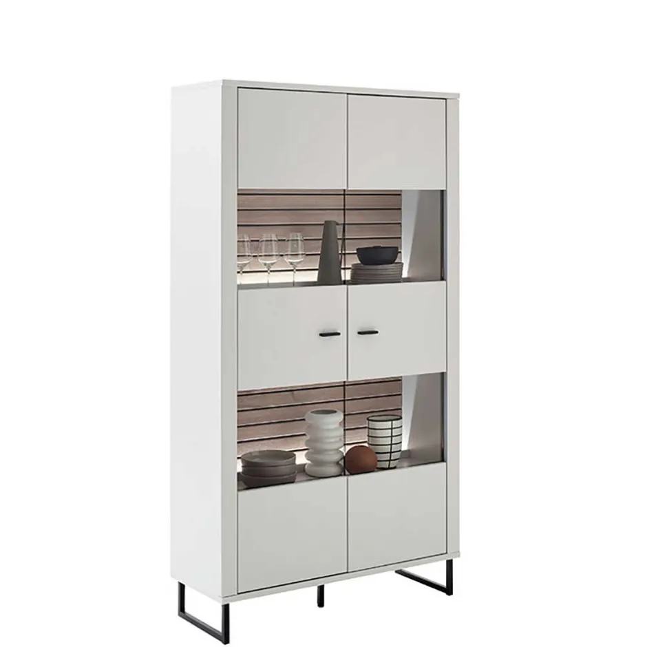 Vitrinenschrank|Wohnzimmervitrinen*Pharao24 Wohnzimmervitrinenschrank modern Polar