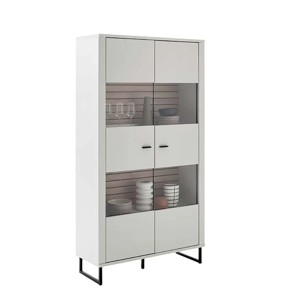 Vitrinenschrank|Wohnzimmervitrinen*Pharao24 Wohnzimmervitrinenschrank modern Polar