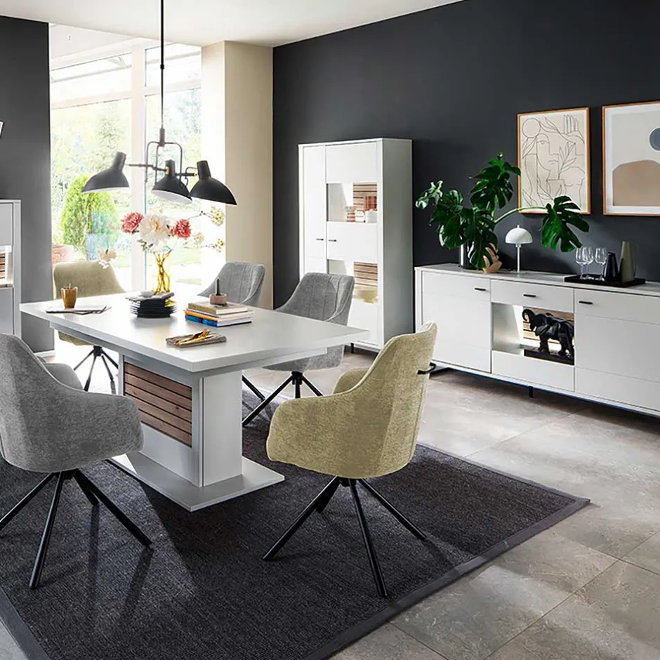 Vitrinenschrank|Wohnzimmervitrinen*Pharao24 Wohnzimmervitrinenschrank modern Polar