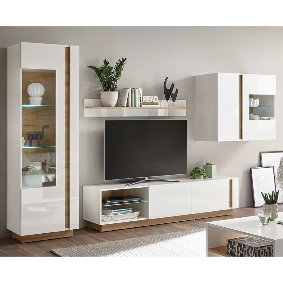 Wohnwand 300 Cm*Pharao24 Wohnzimmerwand Franvos