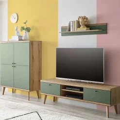 Wohnwand 250 Cm*Pharao24 Wohnzimmerwand Lora