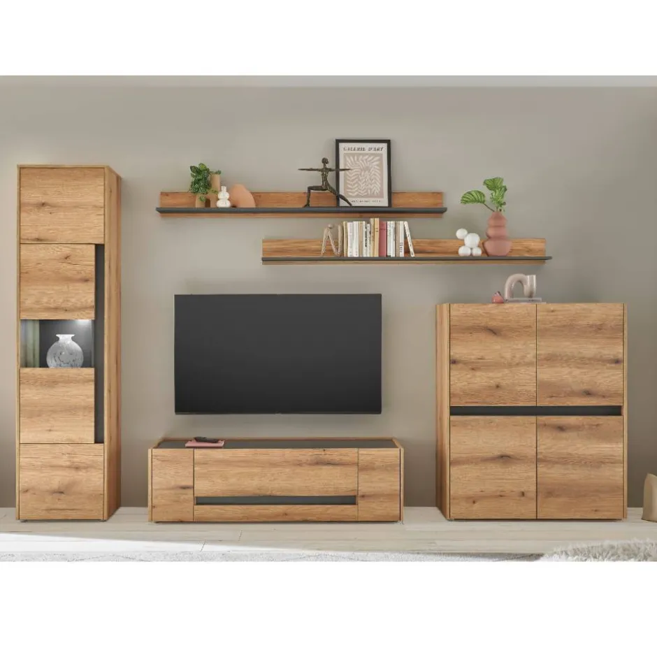 Wohnwand 300 Cm|Moderne Wohnwände*Pharao24 Wohnzimmerwand modern Castilla