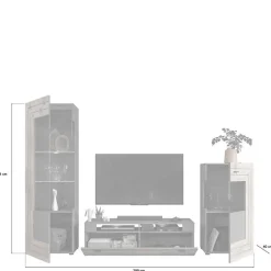 Moderne Wohnwände|Wohnwand 250 Cm*Pharao24 Wohnzimmerwand modern Contreros