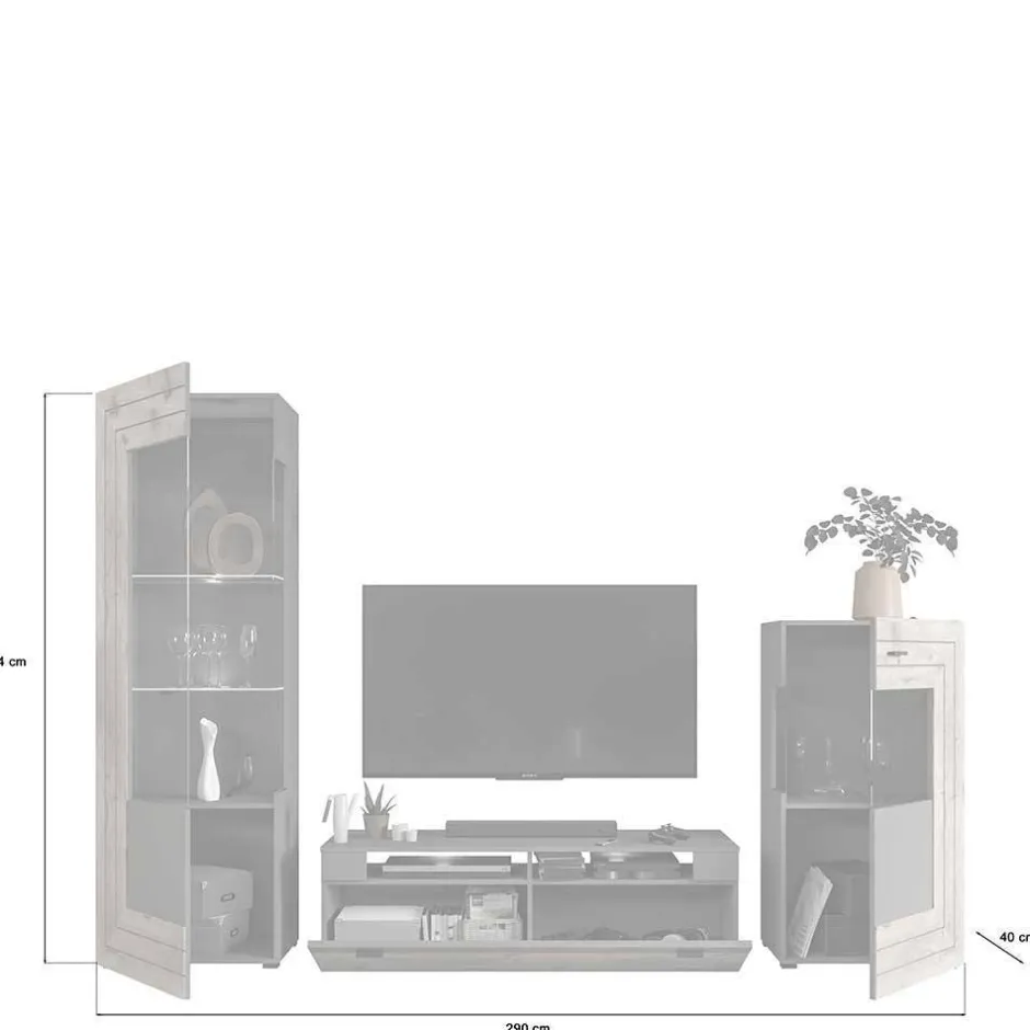 Moderne Wohnwände|Wohnwand 250 Cm*Pharao24 Wohnzimmerwand modern Contreros