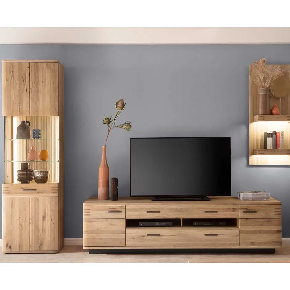 Pharao24 Wohnzimmerwand Wupnia> Wohnwand 250 Cm|Massivholz Wohnwände