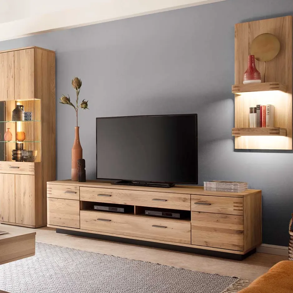 Pharao24 Wohnzimmerwand Wupnia> Wohnwand 250 Cm|Massivholz Wohnwände