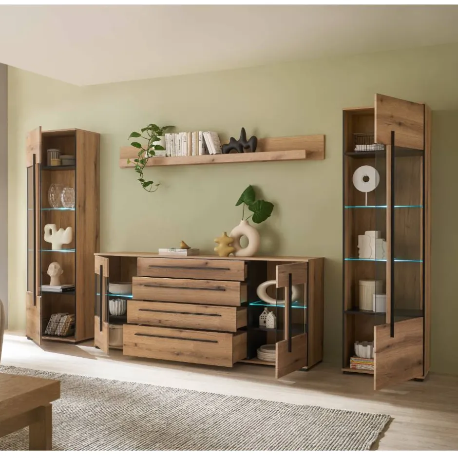 Wohnwand 300 Cm|Moderne Wohnwände*Pharao24 Wohnzimmerwohnwand Cemutra