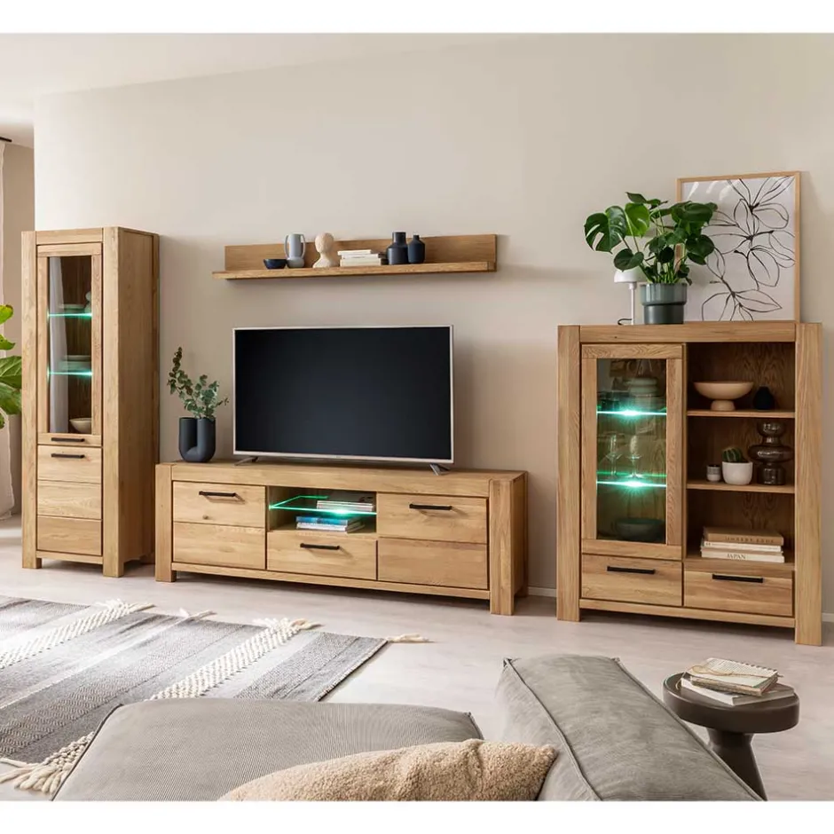 Pharao24 Wohnzimmerwohnwand Crystoga> Wohnwand 350 Cm|Moderne Wohnwände