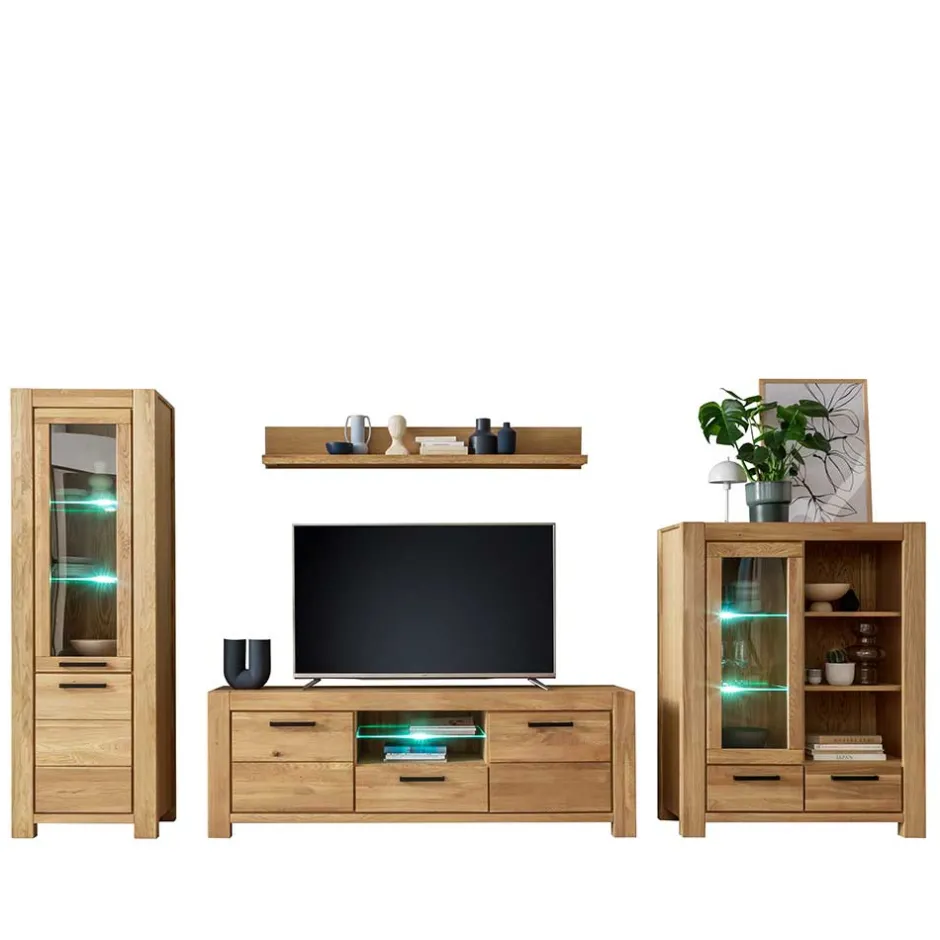 Pharao24 Wohnzimmerwohnwand Crystoga> Wohnwand 350 Cm|Moderne Wohnwände