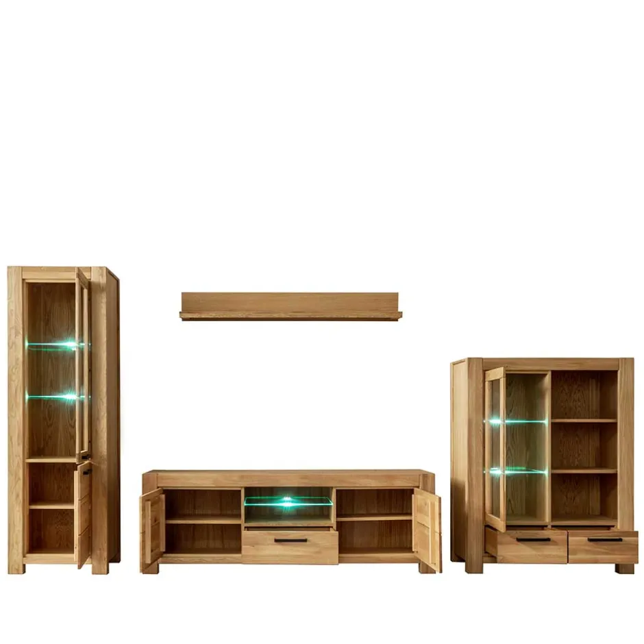 Pharao24 Wohnzimmerwohnwand Crystoga> Wohnwand 350 Cm|Moderne Wohnwände