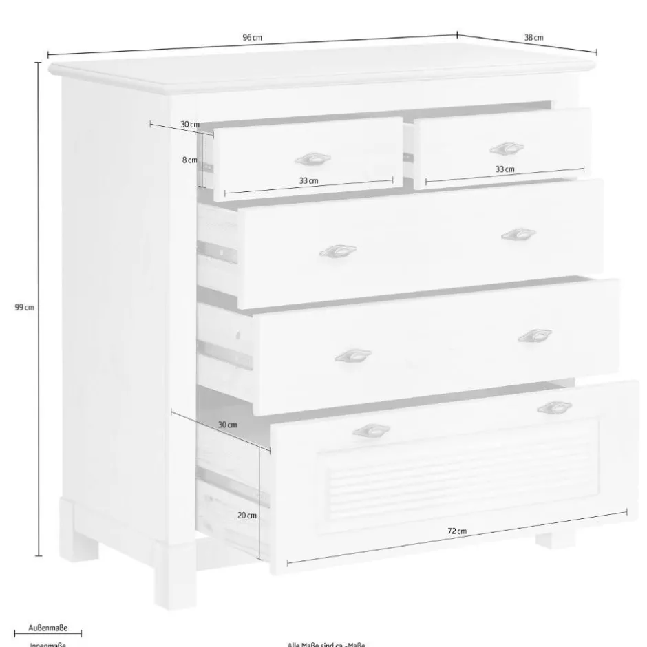 Pharao24 Wäschekommode Alejandro> Schlafzimmerkommoden|Schubkastenkommoden