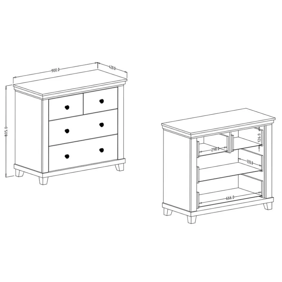 Schlafzimmerkommoden|Schubkastenkommoden*Pharao24 Wäschekommode Olegano