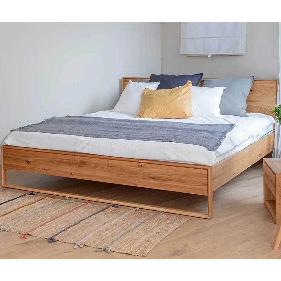 Pharao24 140x200 cm Bett Eiche geölt Kojas> Doppelbetten|Massivholzbetten