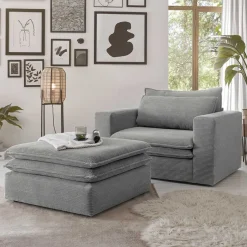 Relaxsessel*Pharao24 XL Sessel und Hocker Zipna