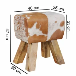 Sitzhocker|Hocker*Pharao24 Ziegenfell Hocker Metallo