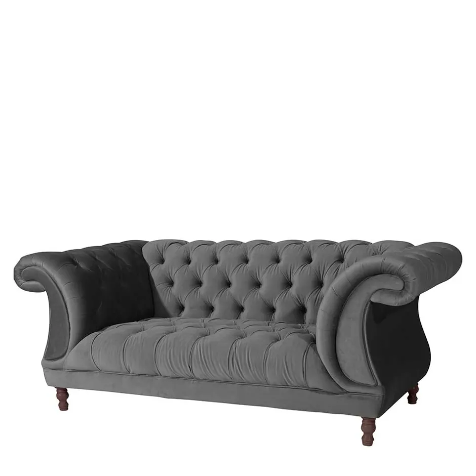 Pharao24 Zweiersofa Anthrazit Romina> Wohnzimmercouch|2 Sitzer Sofa