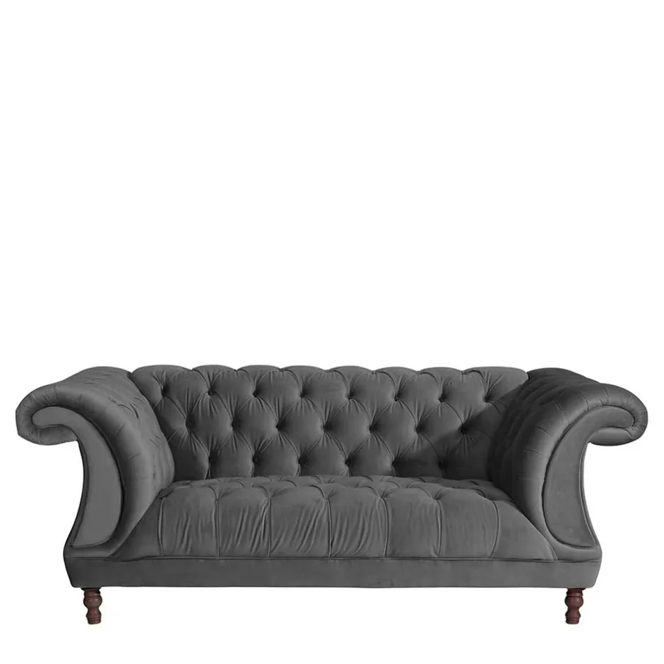 Pharao24 Zweiersofa Anthrazit Romina> Wohnzimmercouch|2 Sitzer Sofa