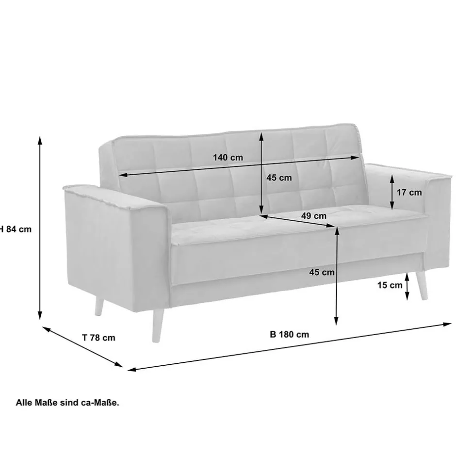 Pharao24 Zweiersofa Jason> Wohnzimmercouch|2 Sitzer Sofa