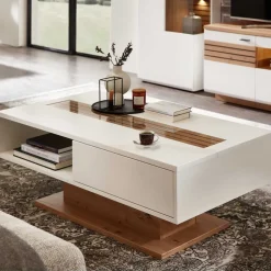 Wohnzimmertisch|Couchtische*Pharao24 Zweifarbiger Wohnzimmertisch Luzie