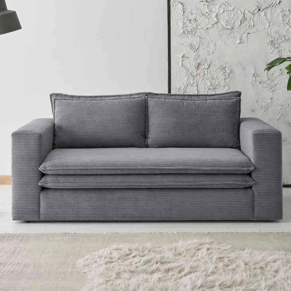 Pharao24 Zweisitzer Sofa Anthrazit Eltusa> Wohnzimmercouch|2 Sitzer Sofa